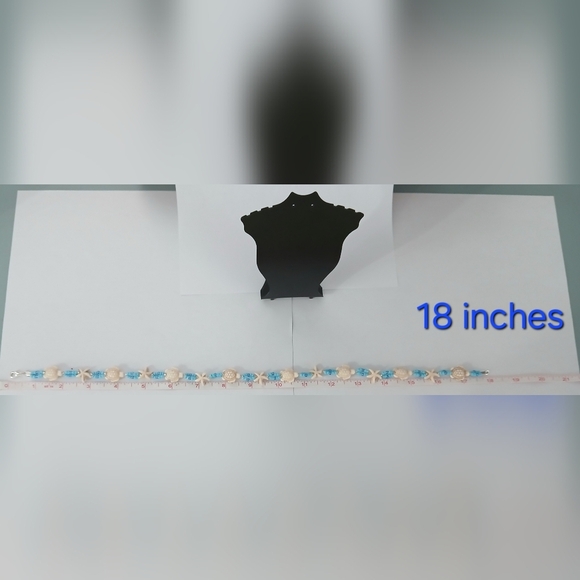 18" Beaded Sea Turtle & Starfish Necklace - Picture 4 of 4